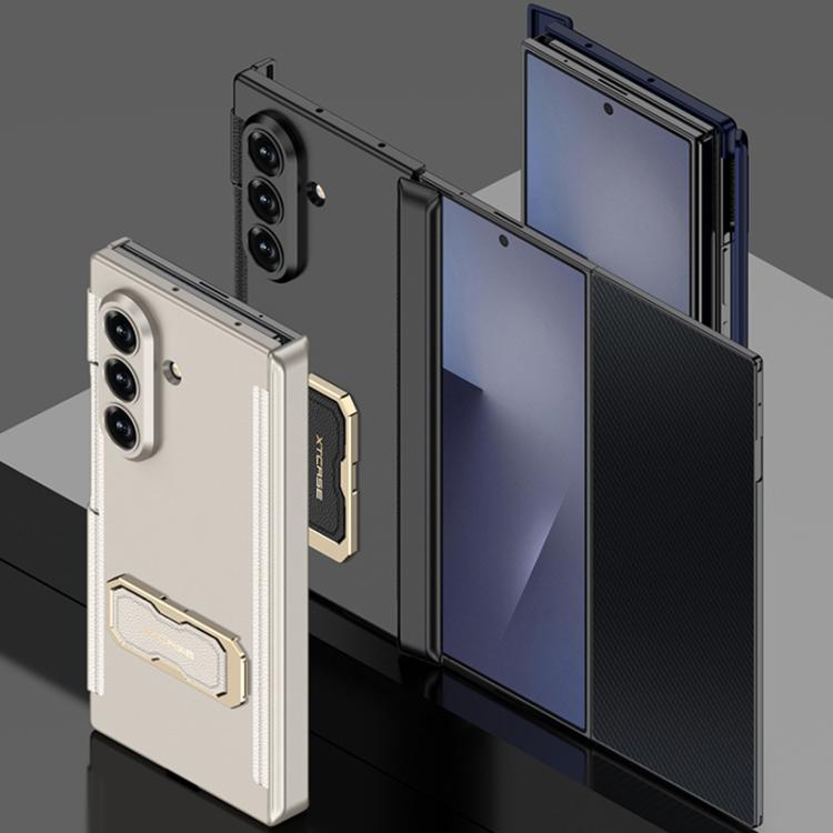 GKK Double Magnetic Hinge Folding Full Coverage Phone Case with Supercar Wristband Rotating Holder, For Samsung Galaxy Z TriFold