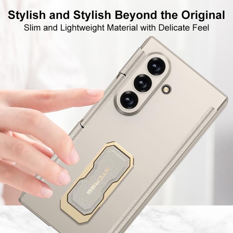 GKK Double Magnetic Hinge Folding Full Coverage Phone Case with Supercar Wristband Rotating Holder, For Samsung Galaxy Z TriFold