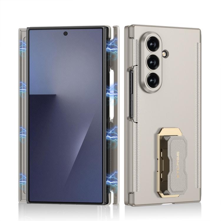 GKK Double Magnetic Hinge Folding Full Coverage Phone Case with Supercar Wristband Rotating Holder, For Samsung Galaxy Z TriFold