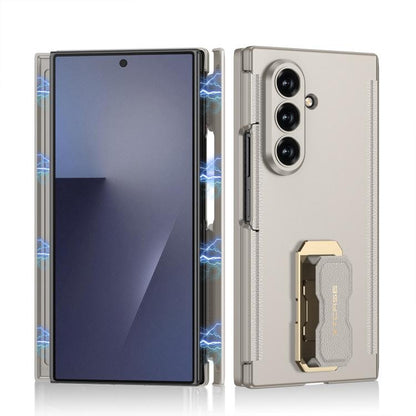 GKK Double Magnetic Hinge Folding Full Coverage Phone Case with Supercar Wristband Rotating Holder, For Samsung Galaxy Z TriFold