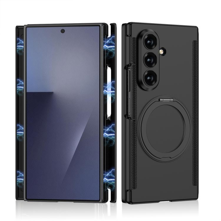 GKK Double Magnetic Hinge Folding Full Coverage Phone Case with Magnetic Rotating Holder, For Samsung Galaxy Z TriFold