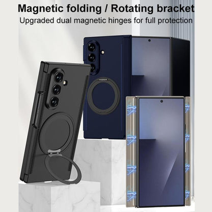 GKK Double Magnetic Hinge Folding Full Coverage Phone Case with Magnetic Rotating Holder, For Samsung Galaxy Z TriFold