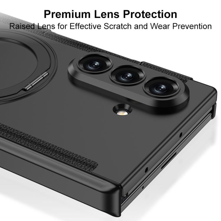 GKK Double Magnetic Hinge Folding Full Coverage Phone Case with Magnetic Rotating Holder, For Samsung Galaxy Z TriFold