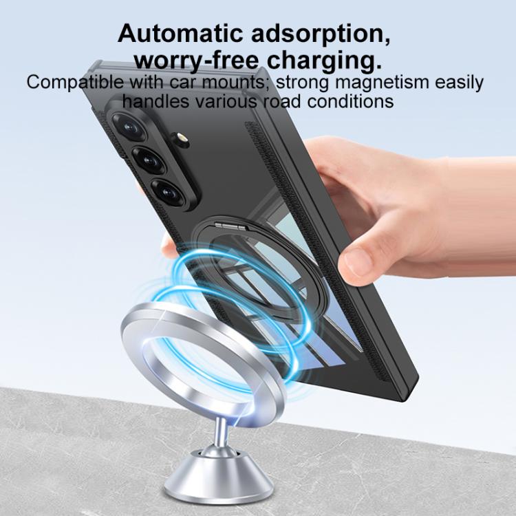 GKK Double Magnetic Hinge Folding Full Coverage Phone Case with Magnetic Rotating Holder, For Samsung Galaxy Z TriFold