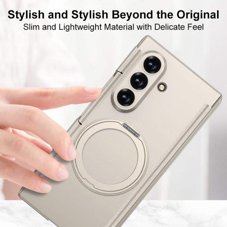 GKK Double Magnetic Hinge Folding Full Coverage Phone Case with Magnetic Rotating Holder, For Samsung Galaxy Z TriFold