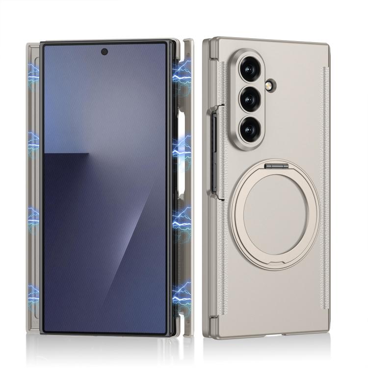 GKK Double Magnetic Hinge Folding Full Coverage Phone Case with Magnetic Rotating Holder, For Samsung Galaxy Z TriFold