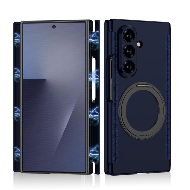 GKK Double Magnetic Hinge Folding Full Coverage Phone Case with Magnetic Rotating Holder, For Samsung Galaxy Z TriFold