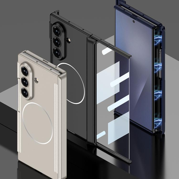 GKK Double Magnetic Hinge Folding Full Coverage Nickel Ring Phone Case, For Samsung Galaxy Z TriFold
