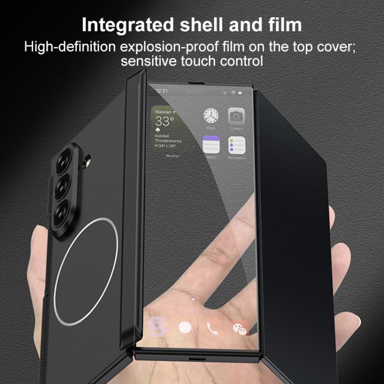 GKK Double Magnetic Hinge Folding Full Coverage Nickel Ring Phone Case, For Samsung Galaxy Z TriFold