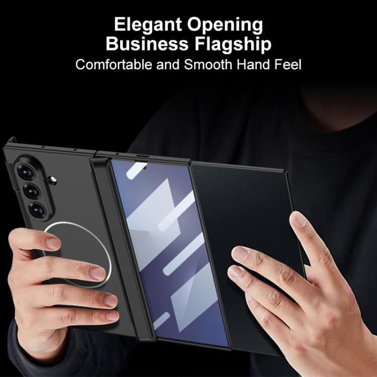 GKK Double Magnetic Hinge Folding Full Coverage Nickel Ring Phone Case, For Samsung Galaxy Z TriFold