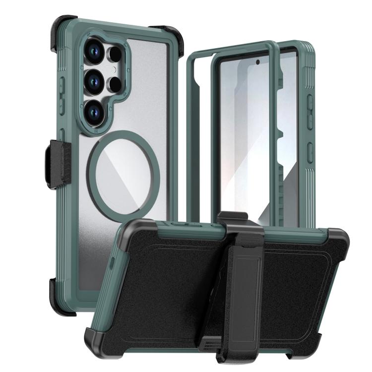 Acrylic Full Coverage Magnetic Phone Case with Back Clip, For Samsung Galaxy S26+ 5G, For Samsung Galaxy S26 Ultra 5G, For Samsung Galaxy S26 5G, For Samsung Galaxy S25 5G / S24 5G, For Samsung Galaxy S25+ 5G / S24+ 5G, For Samsung Galaxy S25 Ultra 5G