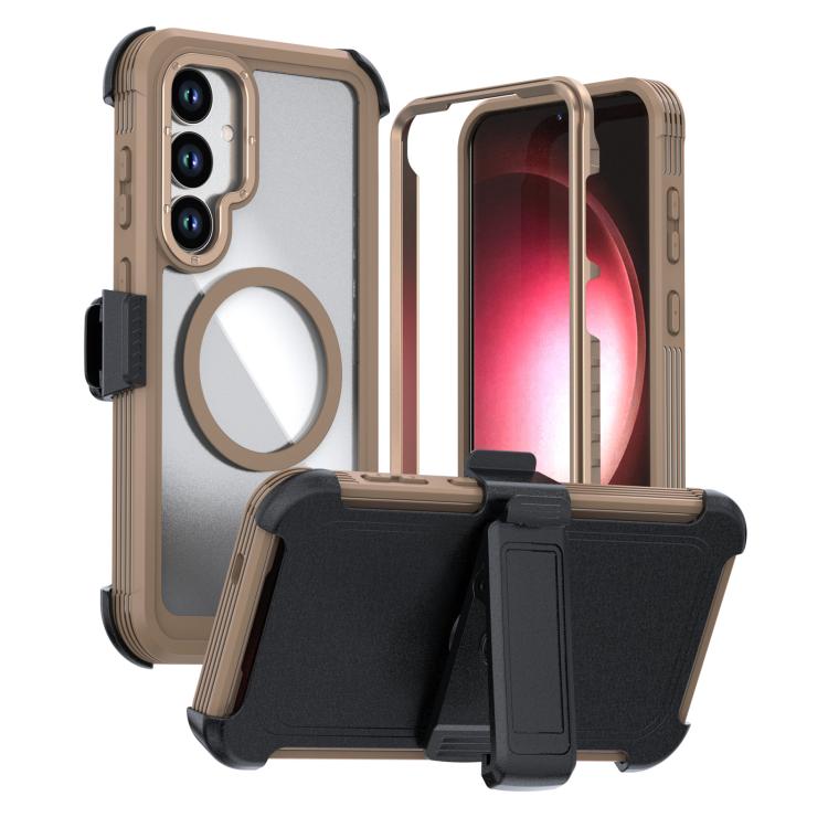 Acrylic Full Coverage Magnetic Phone Case with Back Clip, For Samsung Galaxy S26+ 5G, For Samsung Galaxy S26 Ultra 5G, For Samsung Galaxy S26 5G, For Samsung Galaxy S25 5G / S24 5G, For Samsung Galaxy S25+ 5G / S24+ 5G, For Samsung Galaxy S25 Ultra 5G