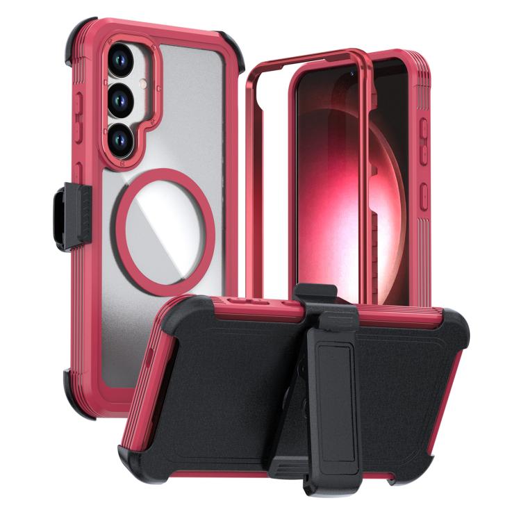 Acrylic Full Coverage Magnetic Phone Case with Back Clip, For Samsung Galaxy S26+ 5G, For Samsung Galaxy S26 Ultra 5G, For Samsung Galaxy S26 5G, For Samsung Galaxy S25 5G / S24 5G, For Samsung Galaxy S25+ 5G / S24+ 5G, For Samsung Galaxy S25 Ultra 5G