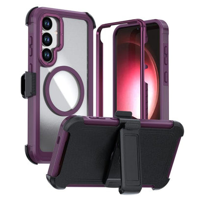 Acrylic Full Coverage Magnetic Phone Case with Back Clip, For Samsung Galaxy S26+ 5G, For Samsung Galaxy S26 Ultra 5G, For Samsung Galaxy S26 5G, For Samsung Galaxy S25 5G / S24 5G, For Samsung Galaxy S25+ 5G / S24+ 5G, For Samsung Galaxy S25 Ultra 5G