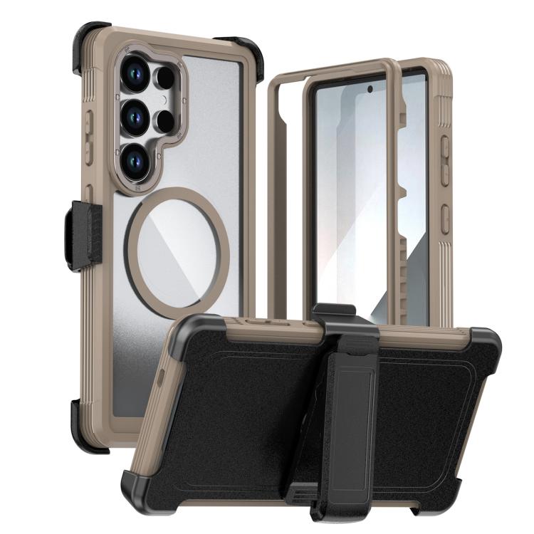 Acrylic Full Coverage Magnetic Phone Case with Back Clip, For Samsung Galaxy S26+ 5G, For Samsung Galaxy S26 Ultra 5G, For Samsung Galaxy S26 5G, For Samsung Galaxy S25 5G / S24 5G, For Samsung Galaxy S25+ 5G / S24+ 5G, For Samsung Galaxy S25 Ultra 5G