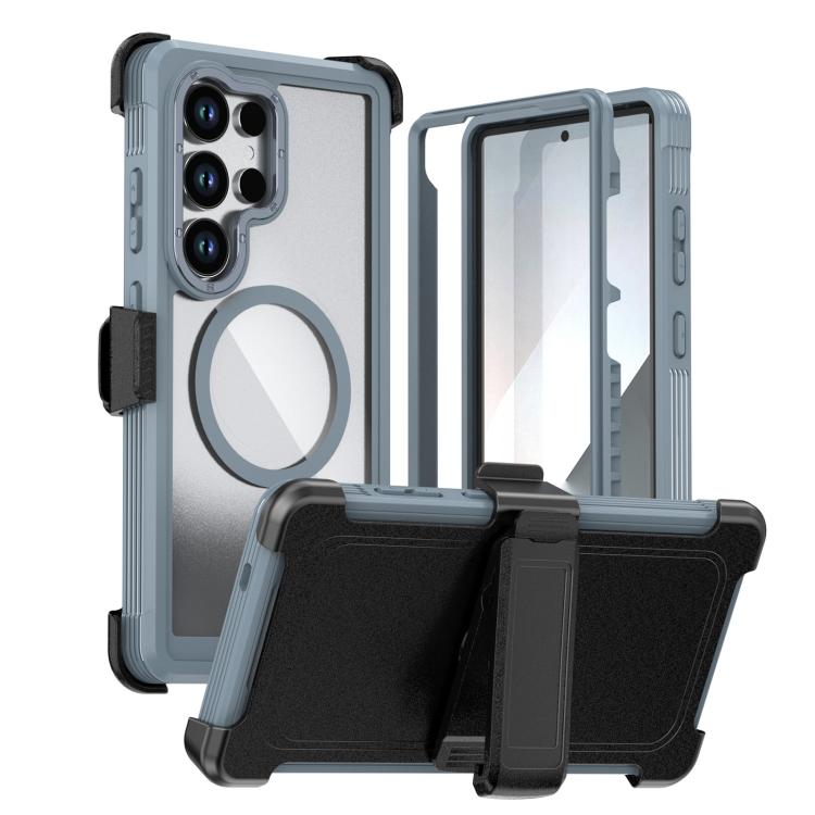 Acrylic Full Coverage Magnetic Phone Case with Back Clip, For Samsung Galaxy S24 FE 5G, For Samsung Galaxy S24 Ultra 5G