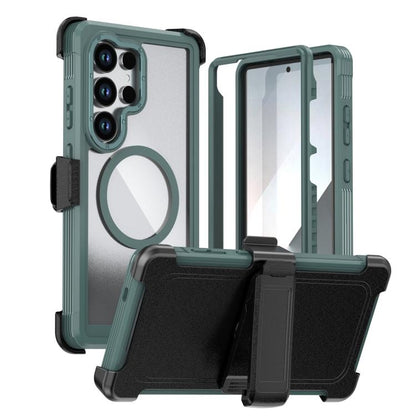 Acrylic Full Coverage Magnetic Phone Case with Back Clip, For Samsung Galaxy S24 FE 5G, For Samsung Galaxy S24 Ultra 5G