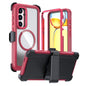 Acrylic Full Coverage Magnetic Phone Case with Back Clip, For Samsung Galaxy S24 FE 5G, For Samsung Galaxy S24 Ultra 5G