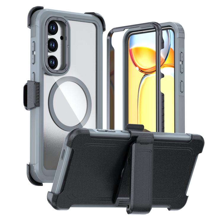 Acrylic Full Coverage Magnetic Phone Case with Back Clip, For Samsung Galaxy S24 FE 5G, For Samsung Galaxy S24 Ultra 5G