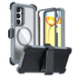Acrylic Full Coverage Magnetic Phone Case with Back Clip, For Samsung Galaxy S24 FE 5G, For Samsung Galaxy S24 Ultra 5G