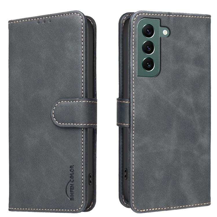 Solid Color Calfskin Texture RFID Vegan Leather Phone Case, For Samsung Galaxy S23 5G