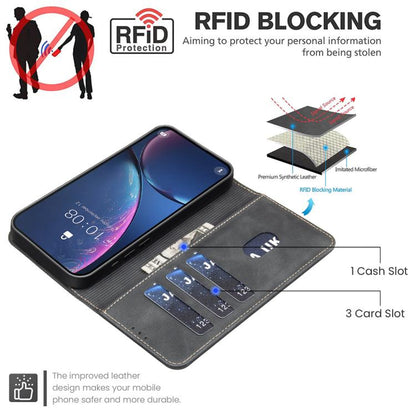 Solid Color Calfskin Texture RFID Vegan Leather Phone Case, For Samsung Galaxy S23 5G