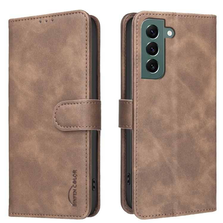 Solid Color Calfskin Texture RFID Vegan Leather Phone Case, For Samsung Galaxy S23 5G