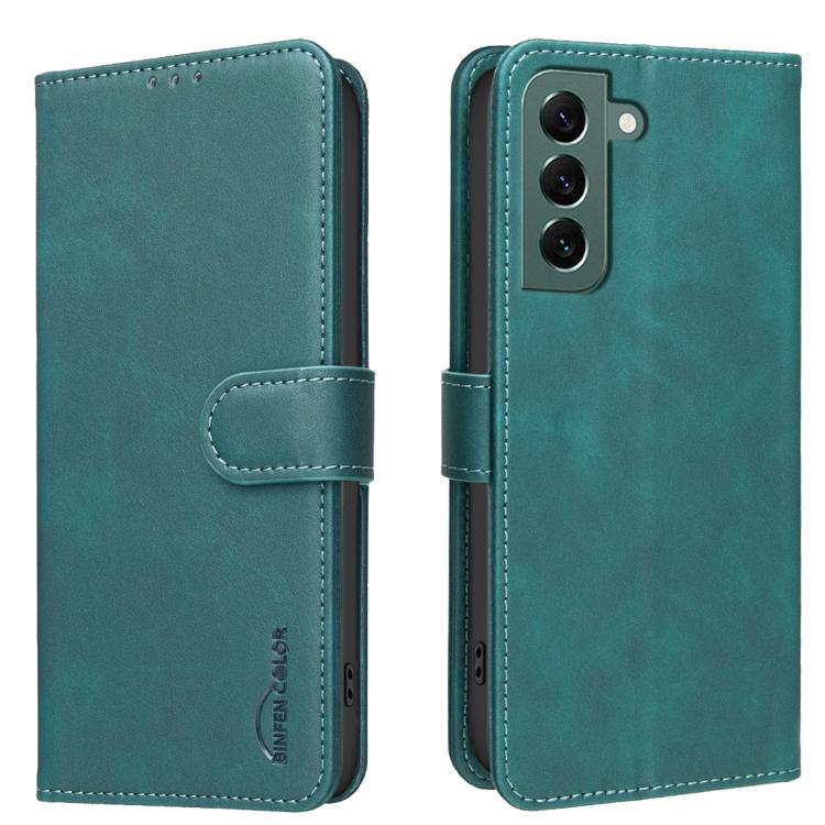 Solid Color Calfskin Texture RFID Vegan Leather Phone Case, For Samsung Galaxy S23 5G