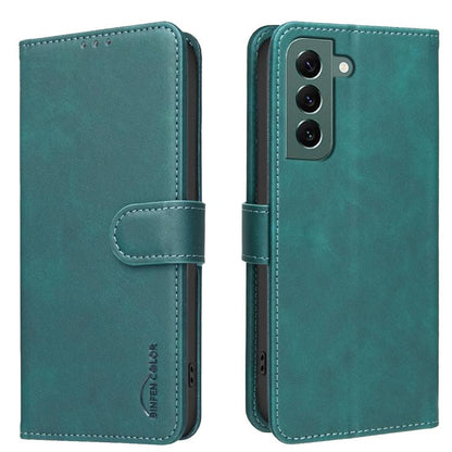 Solid Color Calfskin Texture RFID Vegan Leather Phone Case, For Samsung Galaxy S23 5G