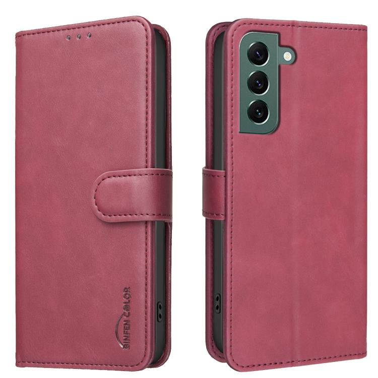 Solid Color Calfskin Texture RFID Vegan Leather Phone Case, For Samsung Galaxy S23 5G