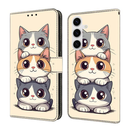 Crystal-Like Painted Vegan Leather Phone Case, For Samsung Galaxy S24 FE 5G, For Samsung Galaxy S24 Ultra 5G, For Samsung Galaxy S23 Ultra 5G, For Samsung Galaxy S23+ 5G