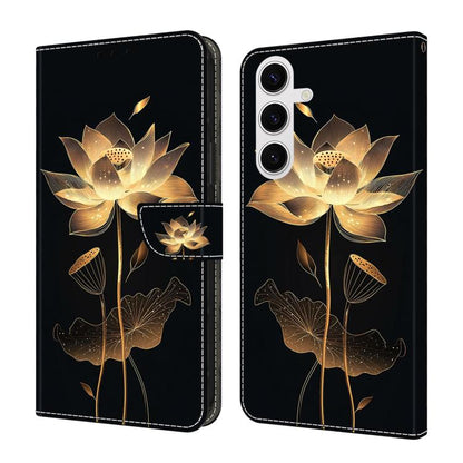 Crystal-Like Painted Vegan Leather Phone Case, For Samsung Galaxy S24 FE 5G, For Samsung Galaxy S24 Ultra 5G, For Samsung Galaxy S23 Ultra 5G, For Samsung Galaxy S23+ 5G