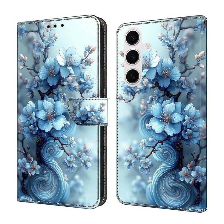 Crystal-Like Painted Vegan Leather Phone Case, For Samsung Galaxy S24 FE 5G, For Samsung Galaxy S24 Ultra 5G, For Samsung Galaxy S23 Ultra 5G, For Samsung Galaxy S23+ 5G