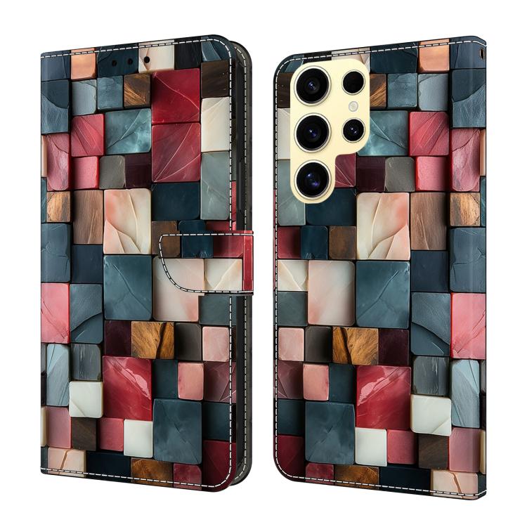 Crystal-Like Painted Vegan Leather Phone Case, For Samsung Galaxy S24 FE 5G, For Samsung Galaxy S24 Ultra 5G, For Samsung Galaxy S23 Ultra 5G, For Samsung Galaxy S23+ 5G
