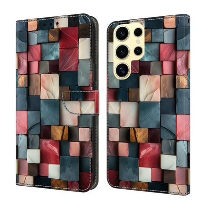 Crystal-Like Painted Vegan Leather Phone Case, For Samsung Galaxy S24 FE 5G, For Samsung Galaxy S24 Ultra 5G, For Samsung Galaxy S23 Ultra 5G, For Samsung Galaxy S23+ 5G