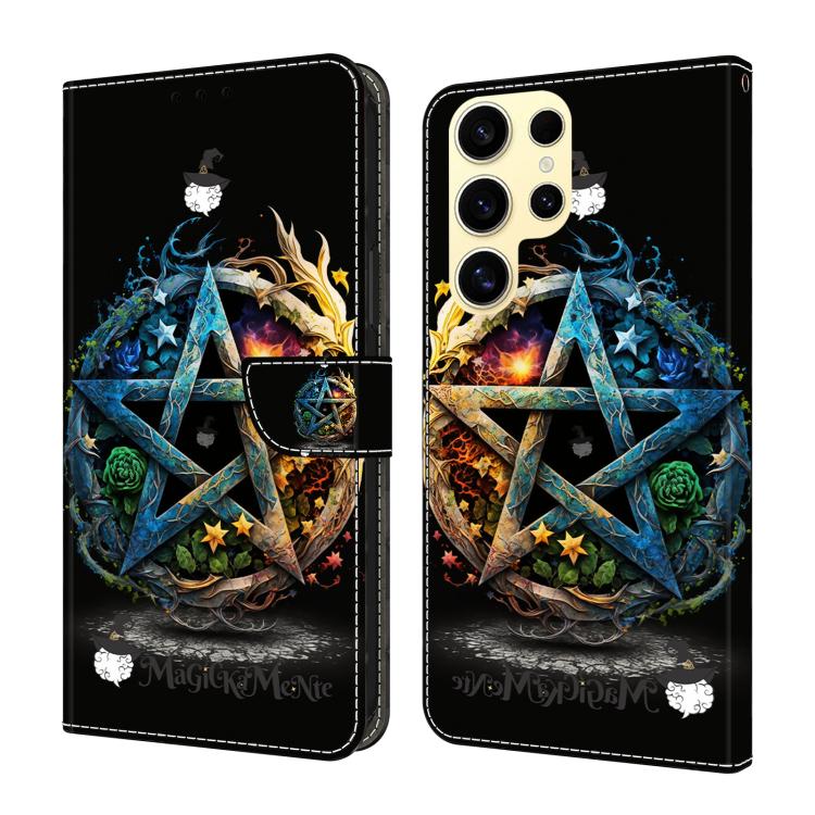 Crystal-Like Painted Vegan Leather Phone Case, For Samsung Galaxy S24 FE 5G, For Samsung Galaxy S24 Ultra 5G, For Samsung Galaxy S23 Ultra 5G, For Samsung Galaxy S23+ 5G