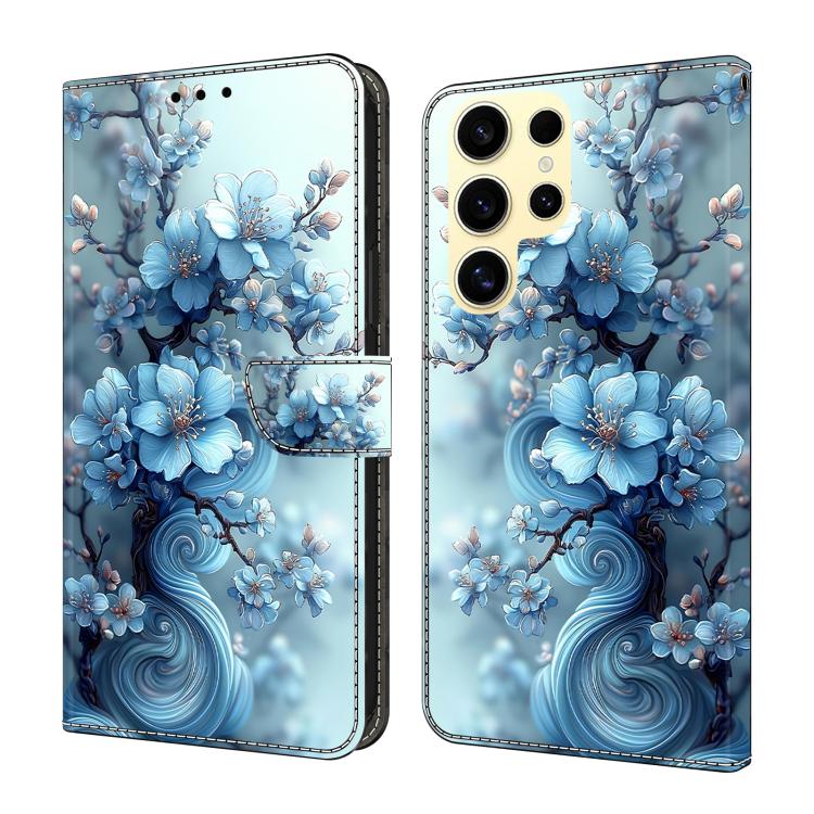 Crystal-Like Painted Vegan Leather Phone Case, For Samsung Galaxy S24 FE 5G, For Samsung Galaxy S24 Ultra 5G, For Samsung Galaxy S23 Ultra 5G, For Samsung Galaxy S23+ 5G