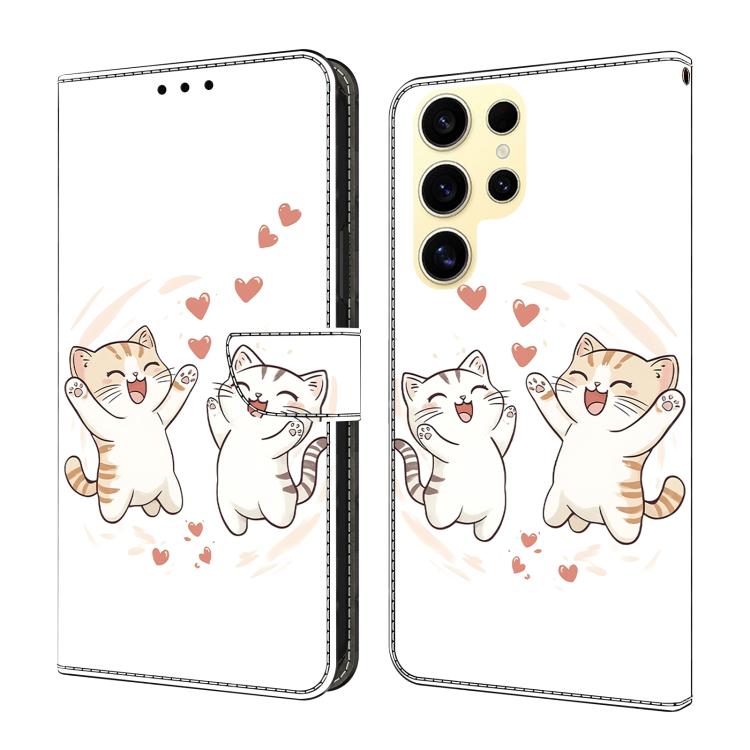 Crystal-Like Painted Vegan Leather Phone Case, For Samsung Galaxy S24 FE 5G, For Samsung Galaxy S24 Ultra 5G, For Samsung Galaxy S23 Ultra 5G, For Samsung Galaxy S23+ 5G