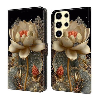 Crystal-Like Painted Vegan Leather Phone Case, For Samsung Galaxy S24 FE 5G, For Samsung Galaxy S24 Ultra 5G, For Samsung Galaxy S23 Ultra 5G, For Samsung Galaxy S23+ 5G