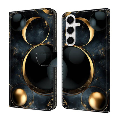 Crystal-Like Painted Vegan Leather Phone Case, For Samsung Galaxy S24 FE 5G, For Samsung Galaxy S24 Ultra 5G, For Samsung Galaxy S23 Ultra 5G, For Samsung Galaxy S23+ 5G