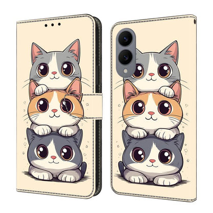 Crystal-Like Painted Vegan Leather Phone Case, For Samsung Galaxy S25 Edge 5G, For Samsung Galaxy S24 / S25 5G, For Samsung Galaxy S24+ / S25+ 5G, For Samsung Galaxy S25 Ultra 5G
