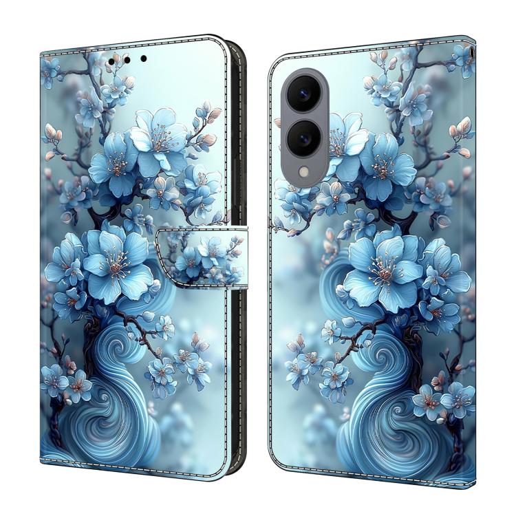 Crystal-Like Painted Vegan Leather Phone Case, For Samsung Galaxy S25 Edge 5G, For Samsung Galaxy S24 / S25 5G, For Samsung Galaxy S24+ / S25+ 5G, For Samsung Galaxy S25 Ultra 5G