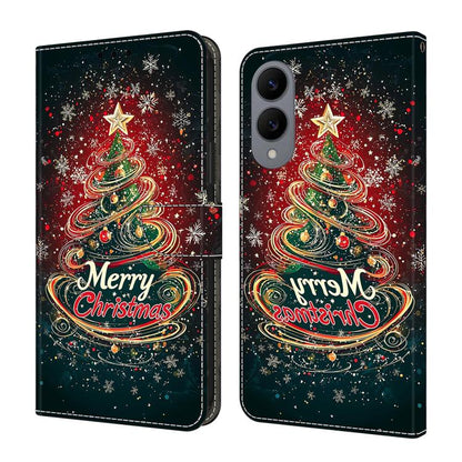 Crystal-Like Painted Vegan Leather Phone Case, For Samsung Galaxy S25 Edge 5G, For Samsung Galaxy S24 / S25 5G, For Samsung Galaxy S24+ / S25+ 5G, For Samsung Galaxy S25 Ultra 5G