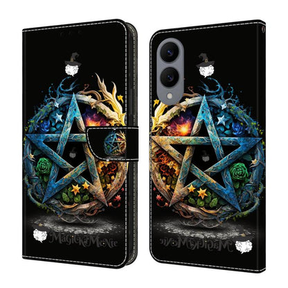 Crystal-Like Painted Vegan Leather Phone Case, For Samsung Galaxy S25 Edge 5G, For Samsung Galaxy S24 / S25 5G, For Samsung Galaxy S24+ / S25+ 5G, For Samsung Galaxy S25 Ultra 5G