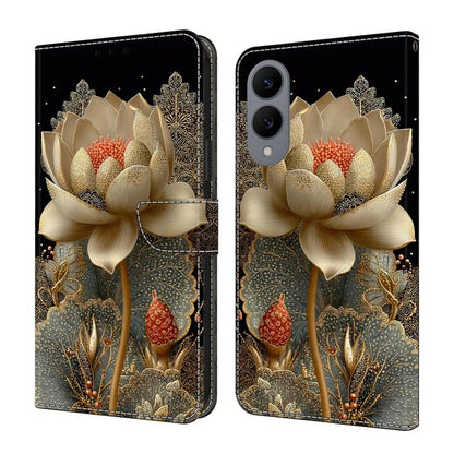 Crystal-Like Painted Vegan Leather Phone Case, For Samsung Galaxy S25 Edge 5G, For Samsung Galaxy S24 / S25 5G, For Samsung Galaxy S24+ / S25+ 5G, For Samsung Galaxy S25 Ultra 5G