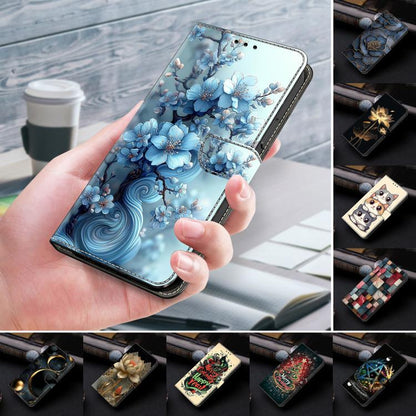 Crystal-Like Painted Vegan Leather Phone Case, For Samsung Galaxy S24 FE 5G, For Samsung Galaxy S24 Ultra 5G, For Samsung Galaxy S23 Ultra 5G, For Samsung Galaxy S23+ 5G