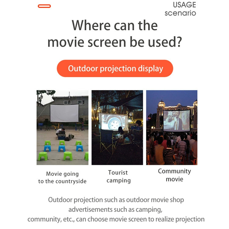 Simple Folding High Density Polyester Projector Film Curtain, Size:60 inch (16:9) Projection Area: 132x75cm