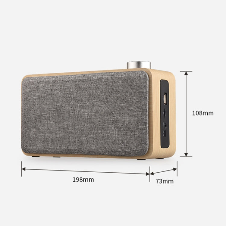 W5A Subwoofer Fabric Wooden Touch Bluetooth Speaker, Support TF Card & U Disk & 3.5mm AUX