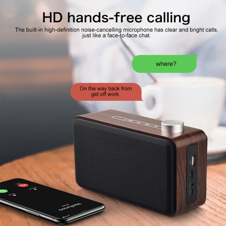 W5A Subwoofer Fabric Wooden Touch Bluetooth Speaker, Support TF Card & U Disk & 3.5mm AUX