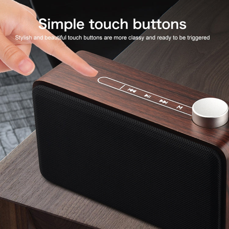 W5A Subwoofer Fabric Wooden Touch Bluetooth Speaker, Support TF Card & U Disk & 3.5mm AUX